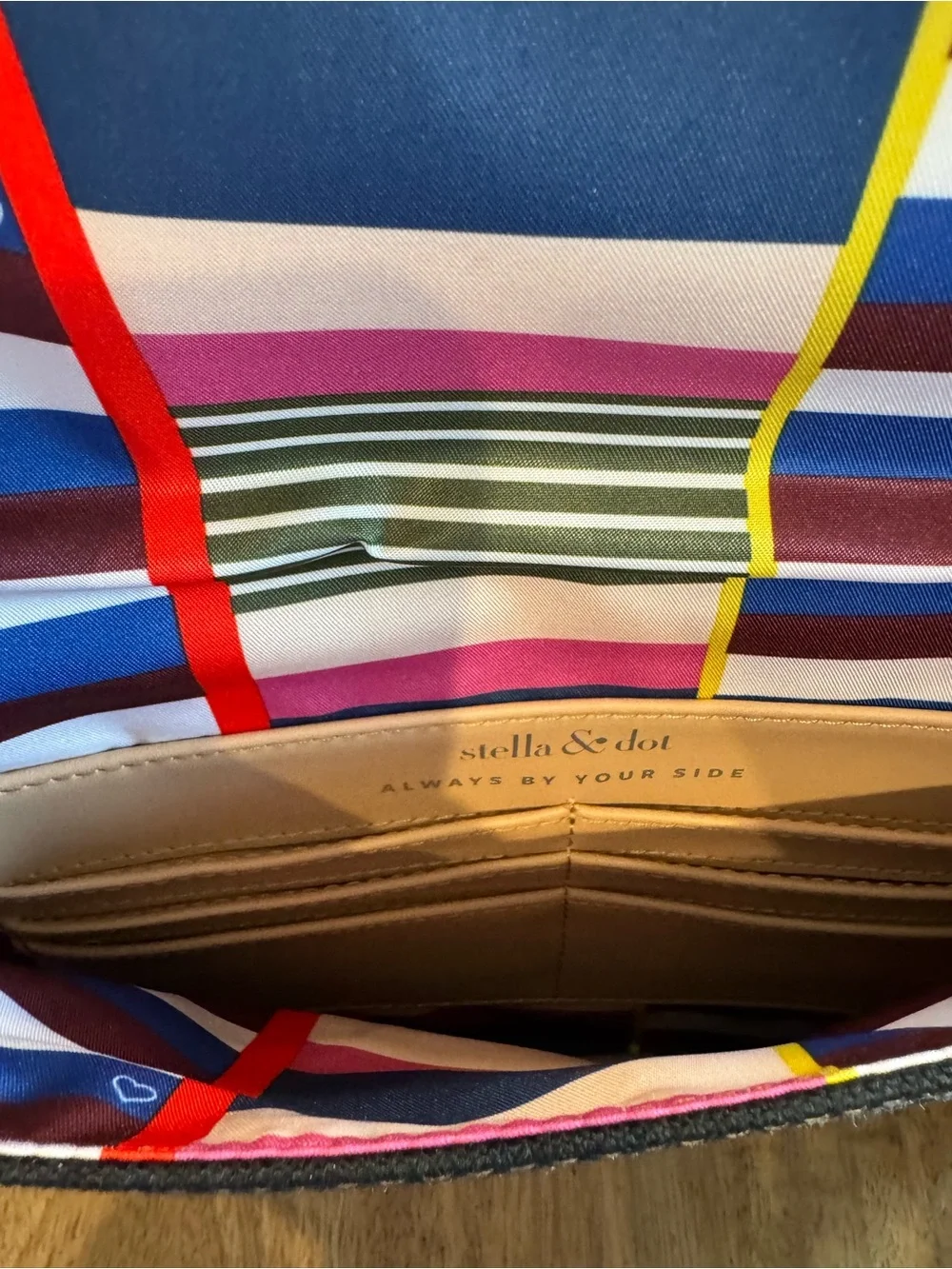 NWT Stella & Dot City Slim Striped Envelope Clutch